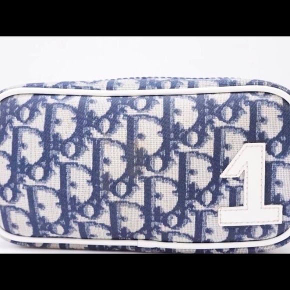 CHRISTIAN DIOR VINTAGE MONOGRAM BLUE TROTTER POUCH - Picture 3 of 13